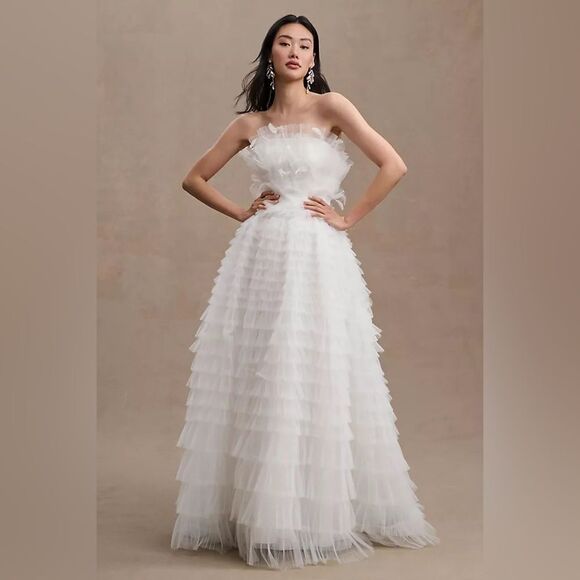 Mac Duggal Dresses & Skirts - Anthropologie Mac Duggal Kylie Strapless Ruffle Wedding Gown/ size 6